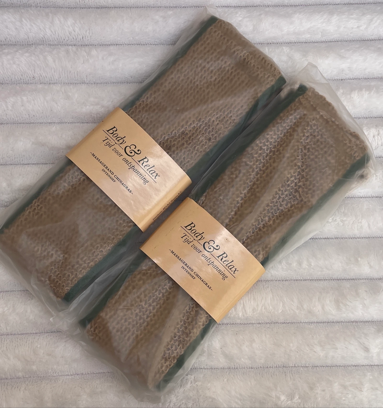 Pack 2 bandes de massage exfoliantes texture jute 64x10cm – photo 3